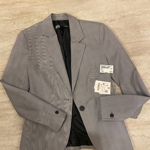 Plaid blazer with shoulder pads - Picture 6 of 7